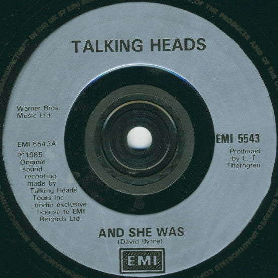 Talking Heads : And She Was (7", Single, Sil)