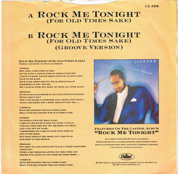 Freddie Jackson : Rock Me Tonight (For Old Times Sake) (7", Single, Sil)