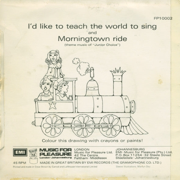 Unknown Artist : I'd Like To Teach The World To Sing And Morningtown Ride (7", Single)