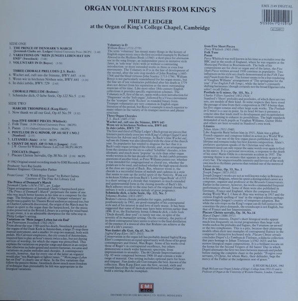 Philip Ledger : Organ Voluntaries From King's (LP)
