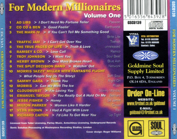 Various : For Modern Millionaires Volume 1 (CD, Comp)