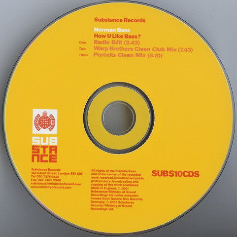 Norman Bass : How U Like Bass? (CD, Single)