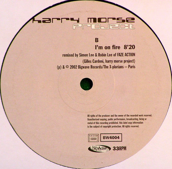 Harry Morse Project : I'm On Fire (12")