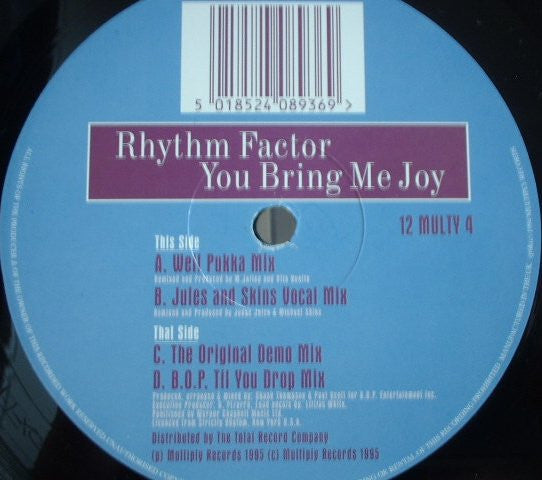 Rhythm Factor : You Bring Me Joy (12")