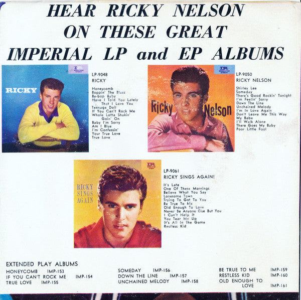 Ricky Nelson (2) : Sweeter Than You / Just A Little Too Much (7", Single)