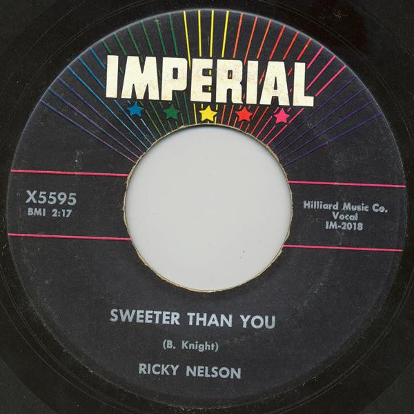 Ricky Nelson (2) : Sweeter Than You / Just A Little Too Much (7", Single)