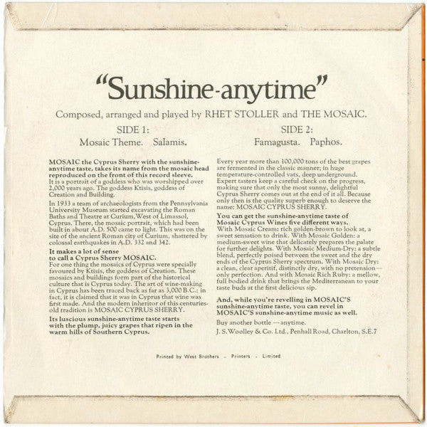 Rhet Stoller And The Mosaic : "Sunshine-Anytime" (7", EP)