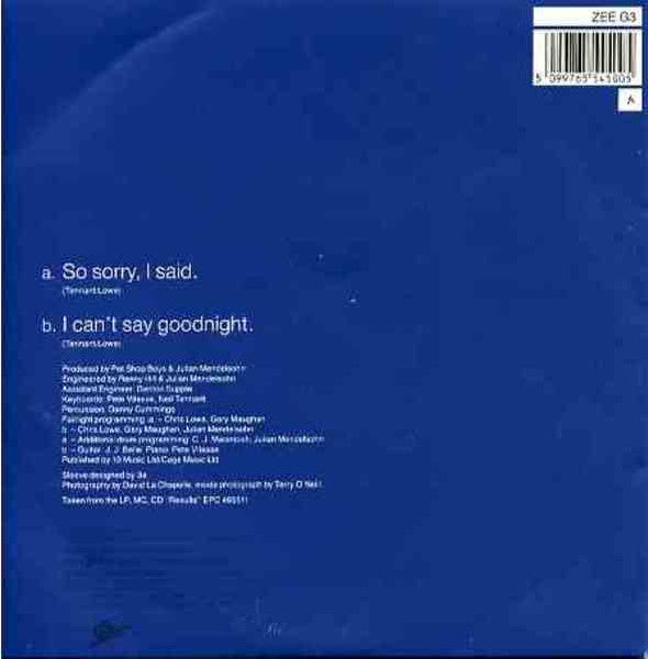 Liza Minnelli : So Sorry, I Said (7", Single, Ltd)