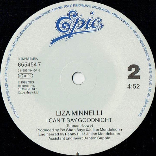 Liza Minnelli : So Sorry, I Said (7", Single, Ltd)