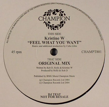 Kristine W : Feel What You Want (12", TP)