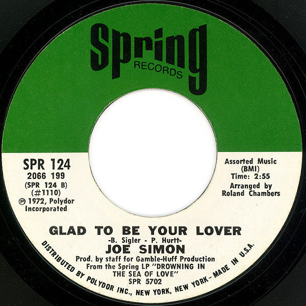 Joe Simon : Pool Of Bad Luck / Glad To Be Your Lover (7", Single)