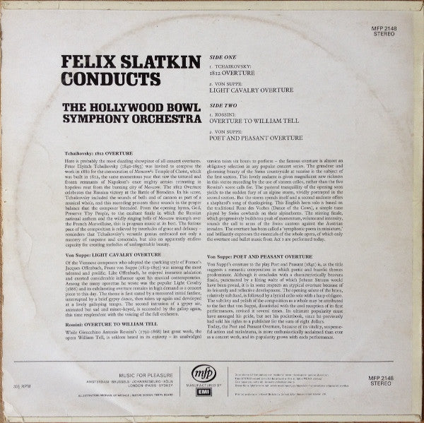 Felix Slatkin Conducts The Hollywood Bowl Symphony Orchestra : 1812 Overture (LP, Album)