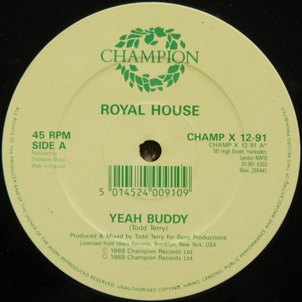 Royal House : Yeah Buddy / Can You Party (12")