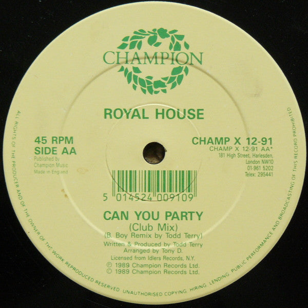 Royal House : Yeah Buddy / Can You Party (12")