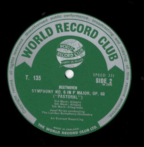 Ludwig van Beethoven : Symphony No. 6 (Pastoral) (LP, Mono, Club)