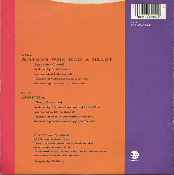 Jan Graveson : Anyone Who Had A Heart (7", Single)