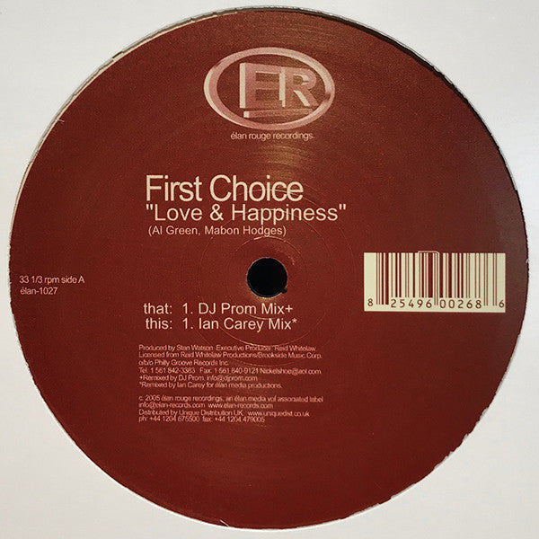 First Choice : Love & Happiness (12")