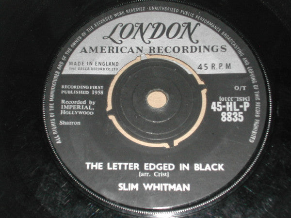 Slim Whitman : The Letter Edged In Black (7", Single, RP, 4 P)