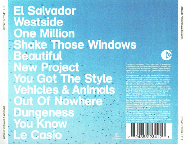 Athlete : Vehicles & Animals (CD, Album, Copy Prot.)