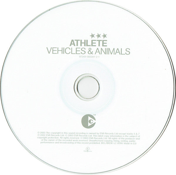 Athlete : Vehicles & Animals (CD, Album, Copy Prot.)