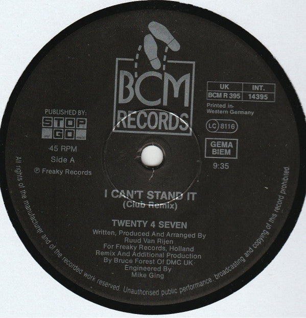 Twenty 4 Seven Featuring Captain Hollywood : I Can't Stand It! (The Remix) (12", Maxi)