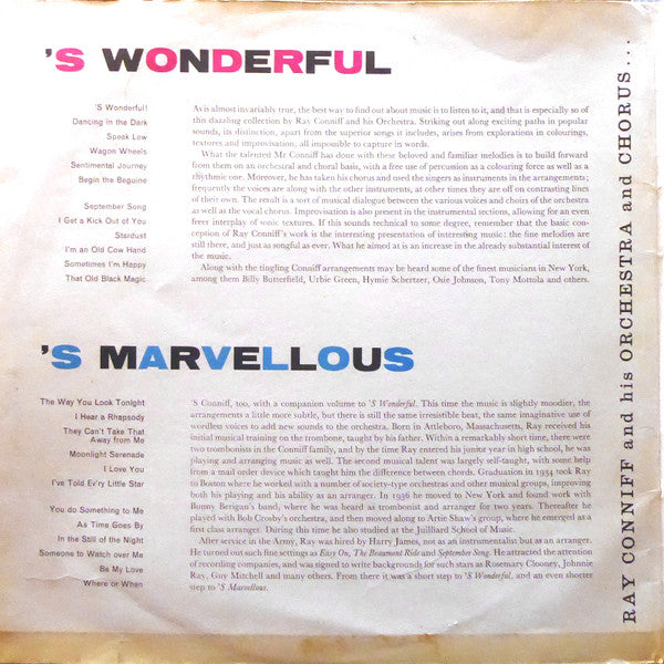 Ray Conniff : 'S Wonderful - 'S Marvellous (2xLP, Comp)