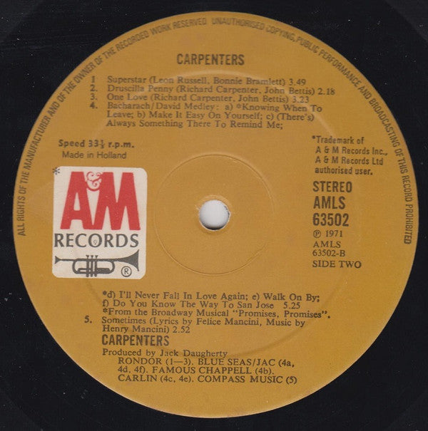 Carpenters : Carpenters (LP, Album)