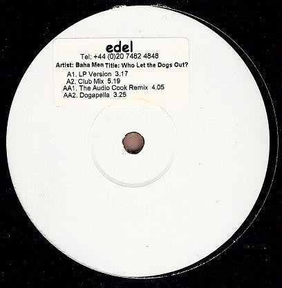 Baha Men : Who Let The Dogs Out? (12", Promo, W/Lbl)