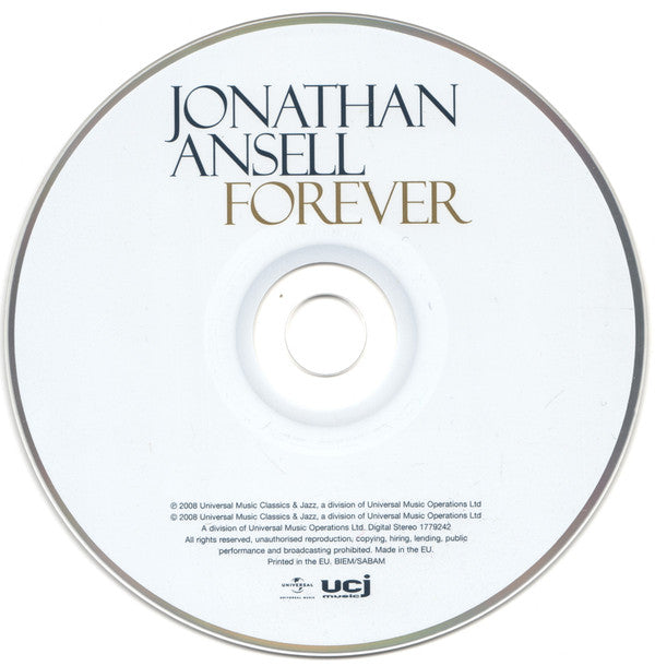 Jonathan Ansell : Forever (CD, Album)