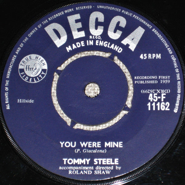 Tommy Steele : You Were Mine (7", Single, 4 P)