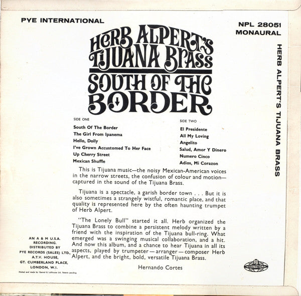 Herb Alpert & The Tijuana Brass : South Of The Border (LP, Album, Mono)