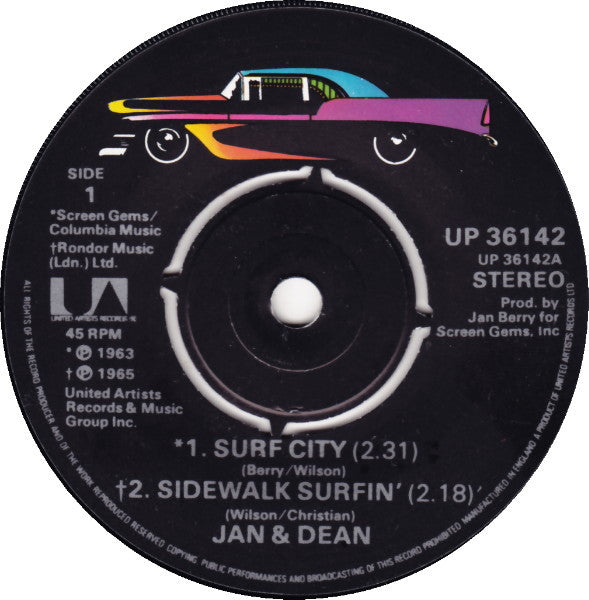 Jan & Dean / The Fantastic Baggys : Surf City / Sidewalk Surfin' / Summer Means Fun (7")