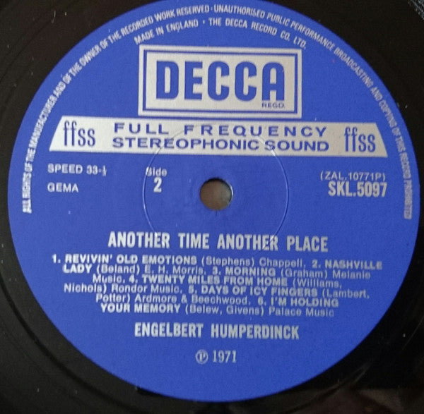 Engelbert Humperdinck : Another Time, Another Place (LP, Album)