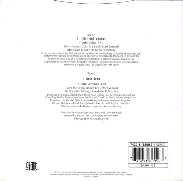 Color Me Badd : Time And Chance (7", Single)