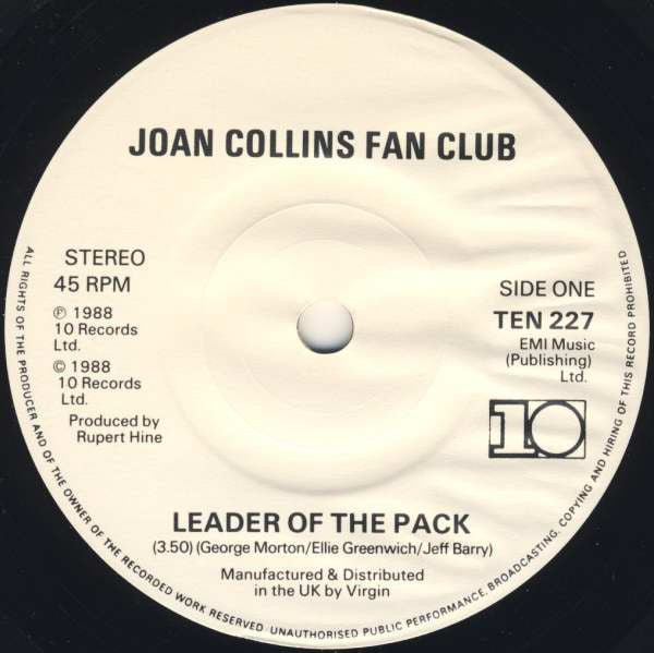 The Joan Collins' Fan Club : Leader Of The Pack (7", Single, Pap)