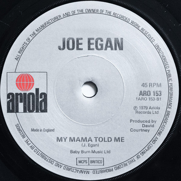 Joe Egan : Back On The Road (7", Single, Pic)