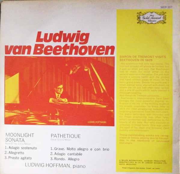 Beethoven* ,  Ludwig Hoffmann : Moonlight Sonata / Pathétique (LP)
