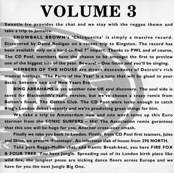 Various : The CD Pool - Volume 3 (CD, Comp, Promo)