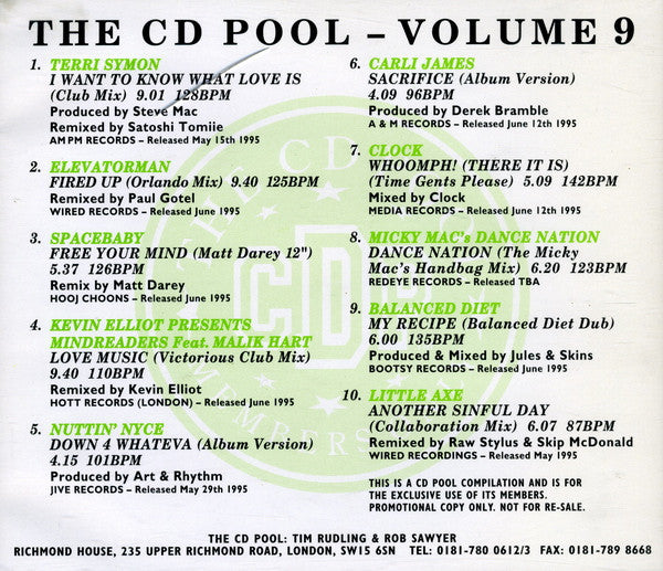 Various : The CD Pool - Volume 9 (CD, Comp, Promo)