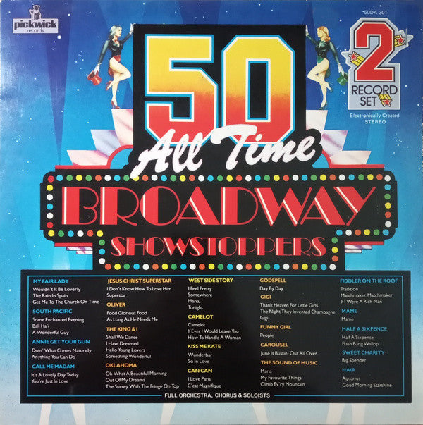 Various : 50 All Time Broadway Showstoppers (2xLP, Comp)