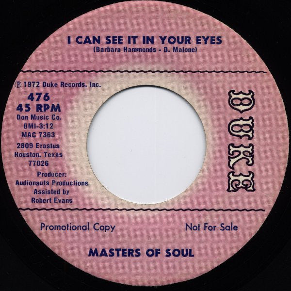 Masters Of Soul : (I Hate You) In The Daytime And Love You At Night (7", Promo)