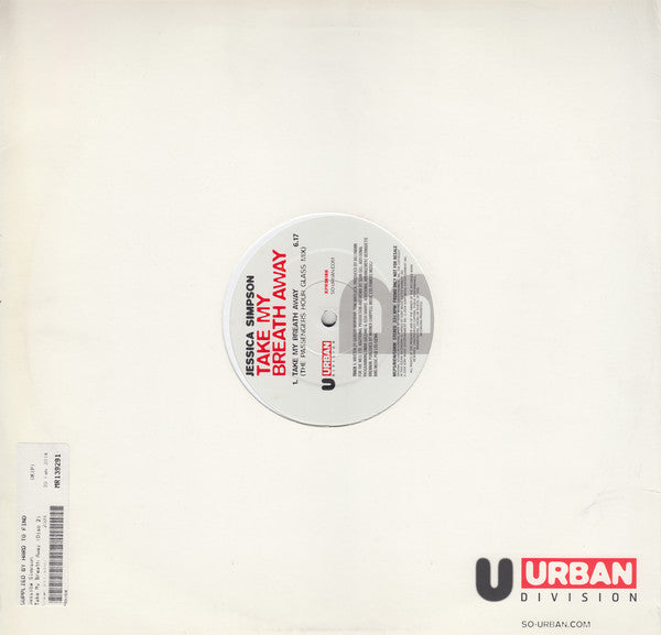 Jessica Simpson : Take My Breath Away (12", Promo)