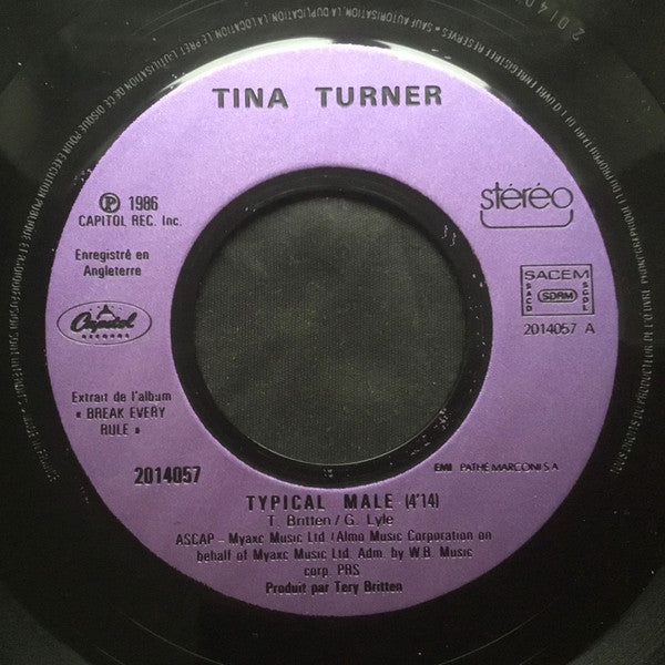 Tina Turner : Typical Male (7", Single)