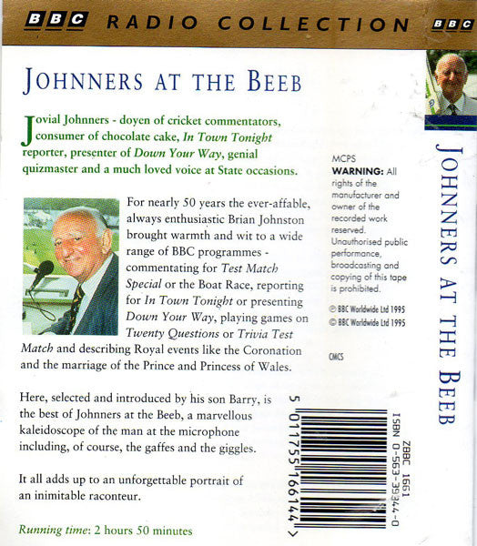Brian Johnston : Johnners At The Beeb (2xCass, Album)