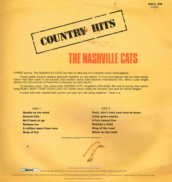 The Nashville Cats : Country Hits (LP, RE)