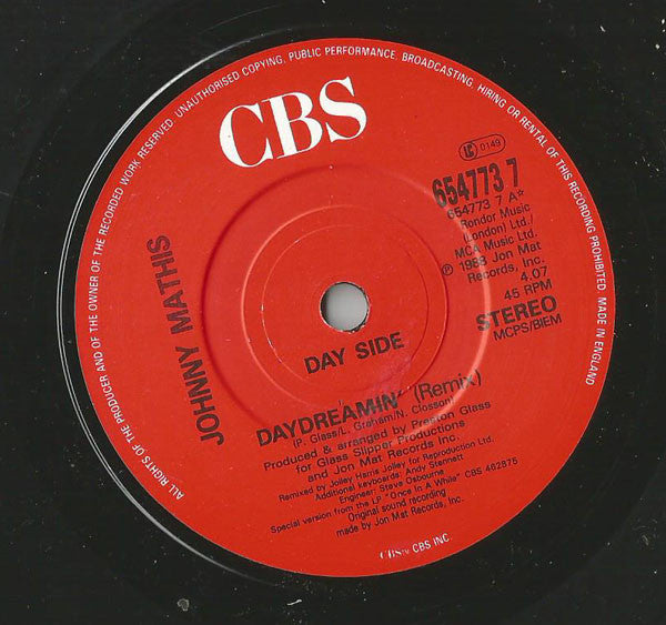 Johnny Mathis : Daydreamin' (7", Single)