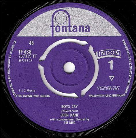 Eden Kane : Boys Cry (7", Single)
