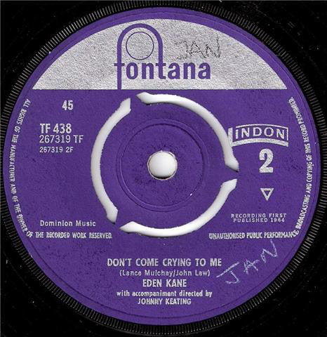 Eden Kane : Boys Cry (7", Single)