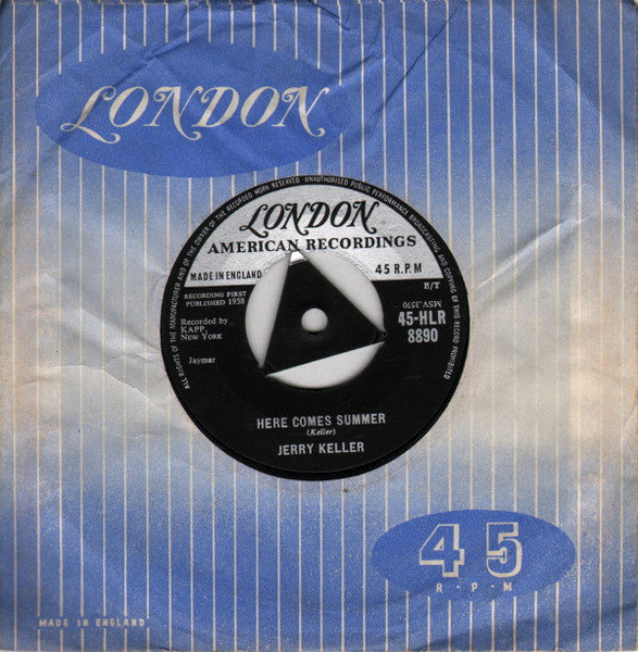 Jerry Keller : Here Comes Summer (7", Single, Tri)