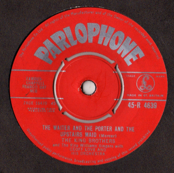 The King Brothers And The Rita Williams Singers With Geoff Love & His Orchestra : Standing On The Corner (7", Single)